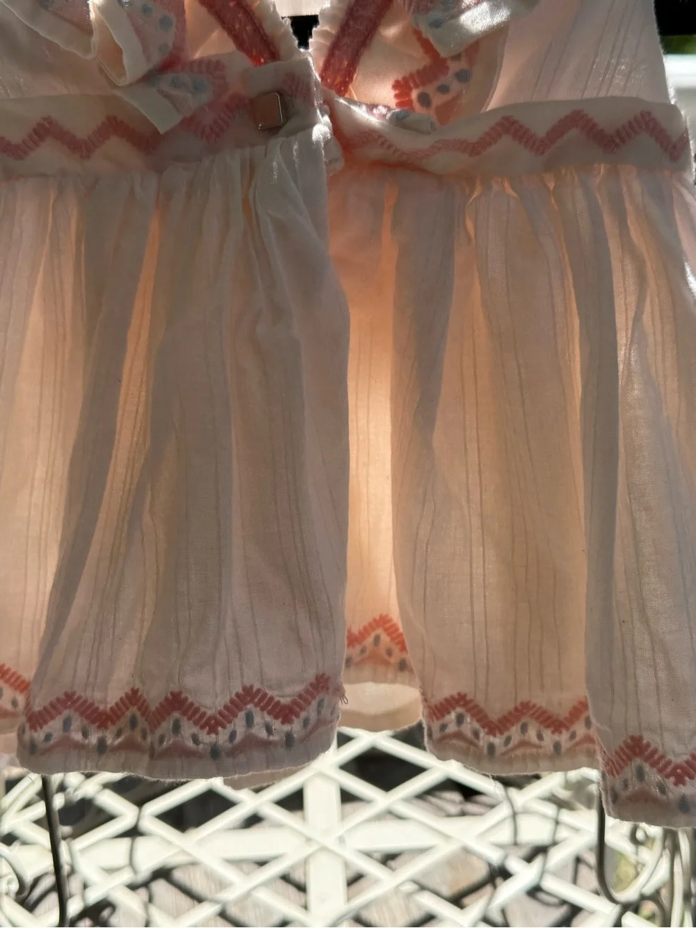 Piper & Posie White & Light Pink Ruffled Dress Set. Size 3-6M